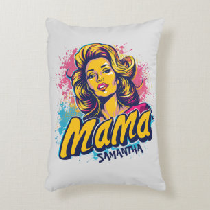 Personalized Retro Mama Pop Art (14) Accent Pillow