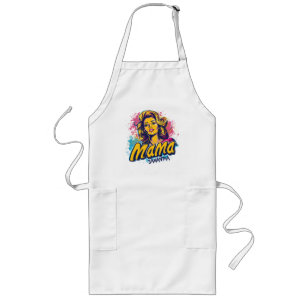 Personalized Retro  Mama Pop Art (14) Long Apron