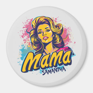 Personalized Retro  Mama Pop Art (14) Magnet