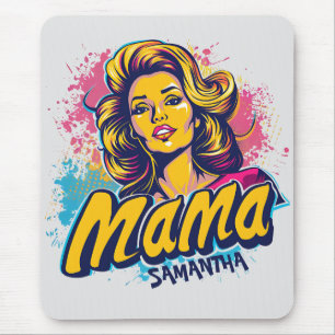 Personalized Retro Mama Pop Art (14) Mouse Pad