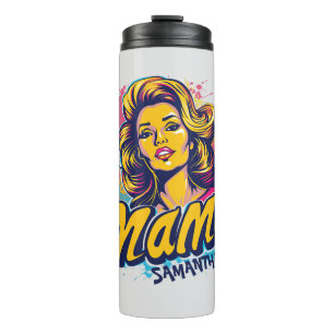 Personalized Retro  Mama Pop Art (14) Thermal Tumbler