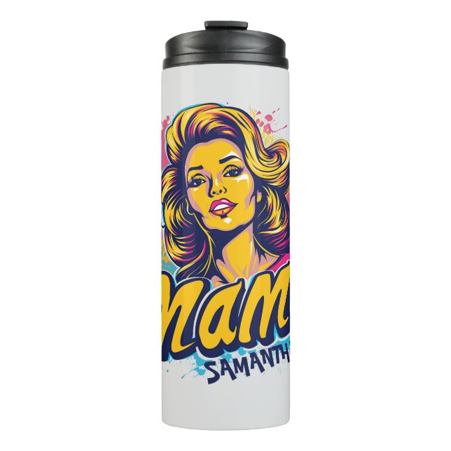 Personalized Retro  Mama Pop Art (14) Thermal Tumbler (Front)