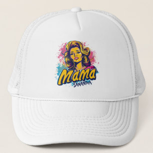Personalized Retro Mama Pop Art (14) Trucker Hat