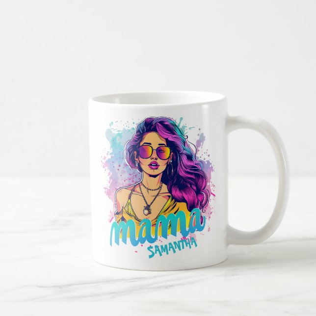 Personalized Retro  Mama Pop Art (15) Coffee Mug (Right)