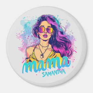 Personalized Retro  Mama Pop Art (15) Magnet