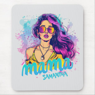Personalized Retro Mama Pop Art (15) Mouse Pad