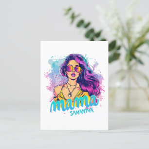 Personalized Retro Mama Pop Art (15) Postcard