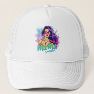 Personalized Retro Mama Pop Art (15) Trucker Hat