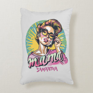 Personalized Retro Mama Pop Art (16) Accent Pillow
