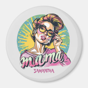Personalized Retro  Mama Pop Art (16) Magnet