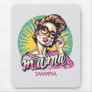 Personalized Retro Mama Pop Art (16) Mouse Pad