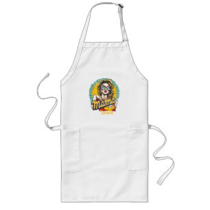 Personalized Retro  Mama Pop Art (17) Long Apron