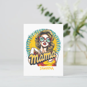 Personalized Retro Mama Pop Art (17) Postcard