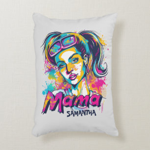 Personalized Retro  Mama Pop Art (18) Accent Pillow