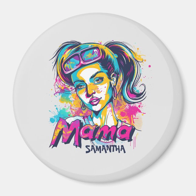 Personalized Retro  Mama Pop Art (18) Magnet (Front)