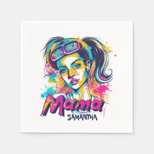 Personalized Retro  Mama Pop Art (18) Napkin