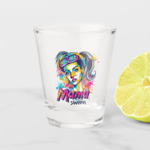 Personalized Retro Mama Pop Art (18) Shot Glass