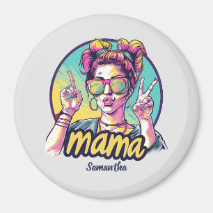 Personalized Retro Mama Pop Art (19) Magnet