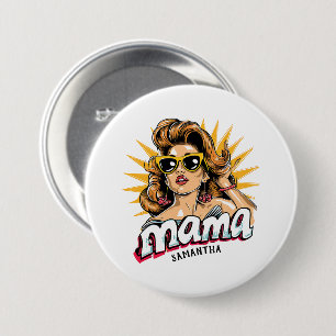 Personalized Retro  Mama Pop Art 1 3 Inch Round Button