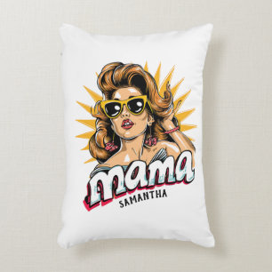 Personalized Retro Mama Pop Art 1 Accent Pillow