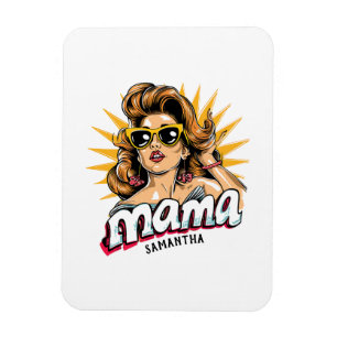 Personalized Retro  Mama Pop Art 1 Magnet