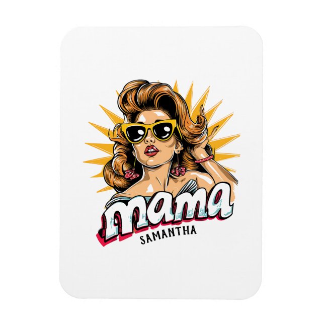 Personalized Retro  Mama Pop Art 1 Magnet (Vertical)