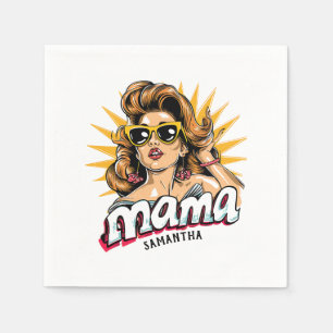 Personalized Retro Mama Pop Art 1 Napkin