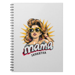 Personalized Retro  Mama Pop Art 1 Notebook