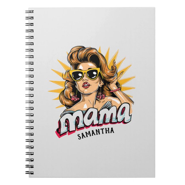 Personalized Retro  Mama Pop Art 1 Notebook (Front)