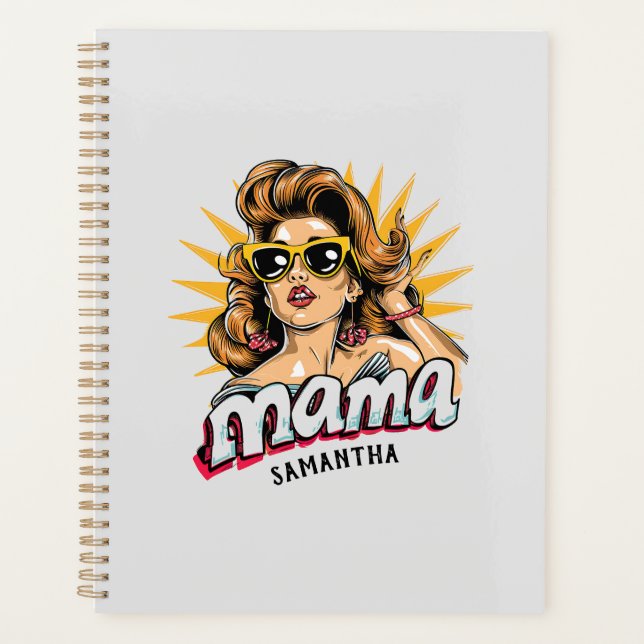 Personalized Retro  Mama Pop Art 1 Planner (Front)