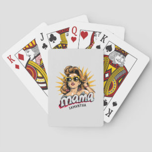 Personalized Retro  Mama Pop Art 1 Playing Cards