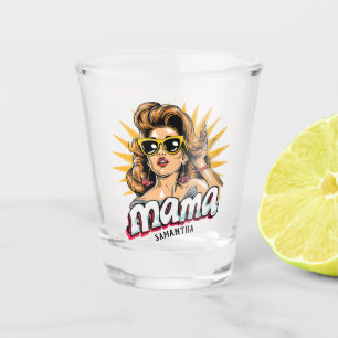 Personalized Retro  Mama Pop Art 1 Shot Glass