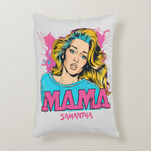 Personalized Retro  Mama Pop Art (20) Accent Pillow