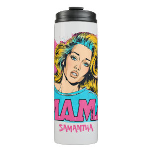 Personalized Retro  Mama Pop Art (20) Thermal Tumbler