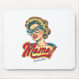 Personalized Retro  Mama Pop Art 2 Mouse Pad