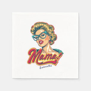 Personalized Retro  Mama Pop Art 2 Napkin