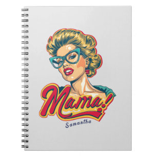 Personalized Retro Mama Pop Art 2 Notebook