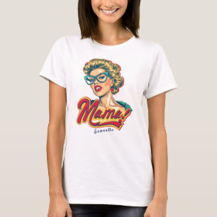 Personalized Retro  Mama Pop Art 2 T-Shirt