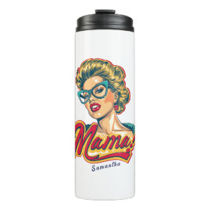 Personalized Retro  Mama Pop Art 2 Thermal Tumbler