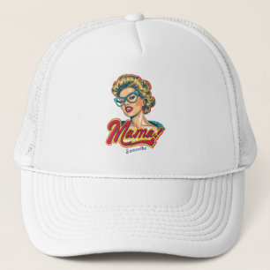 Personalized Retro Mama Pop Art 2 Trucker Hat