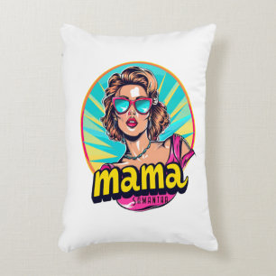 Personalized Retro  Mama Pop Art (3) Accent Pillow