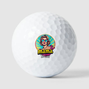 Personalized Retro  Mama Pop Art (3) Golf Balls