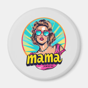 Personalized Retro Mama Pop Art 3 Magnet