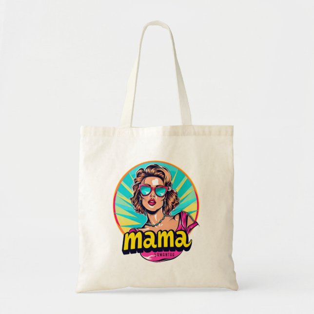 Personalized Retro  Mama Pop Art 3 Tote Bag (Front)