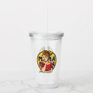 Personalized Retro Mama Pop Art (4) Acrylic Tumbler