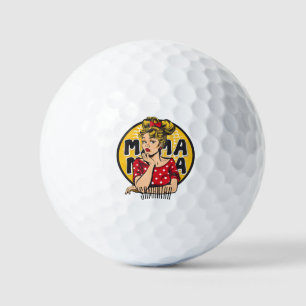 Personalized Retro  Mama Pop Art (4) Golf Balls