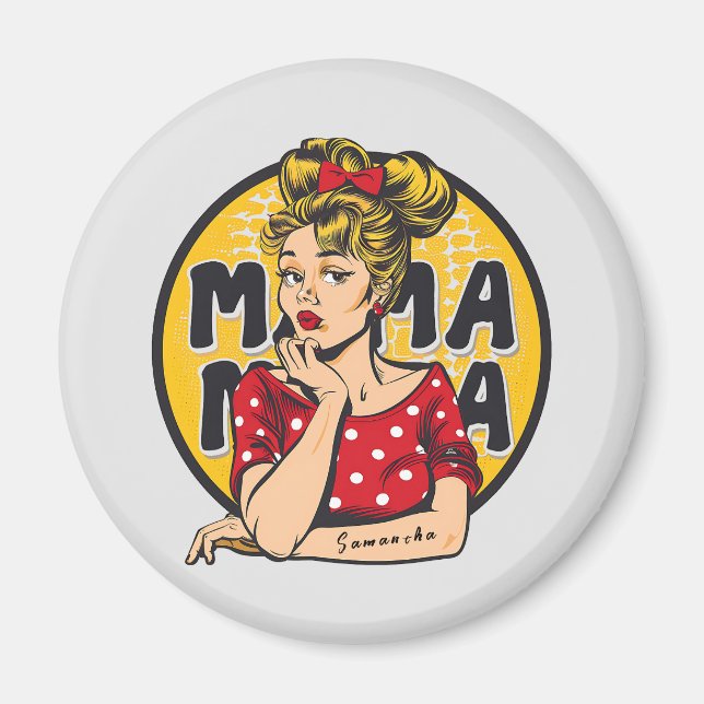 Personalized Retro  Mama Pop Art (4) Magnet (Front)
