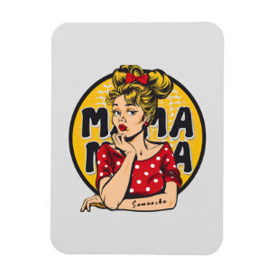 Personalized Retro Mama Pop Art (4) Magnet