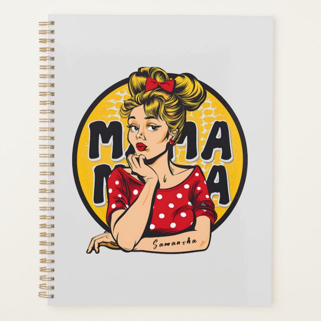 Personalized Retro  Mama Pop Art (4) Planner (Front)