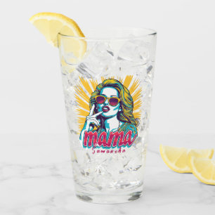 Personalized Retro Mama Pop Art (5) Glass